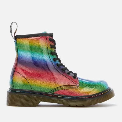 Dr. Martens Kid's 1460 Ombre Glitter Patent 8-Eye Boots - Rainbow