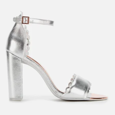 Ted Baker Women's Raidhal Leather Block Heeled Sandals - Silver