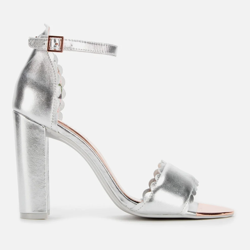 Ted Baker Women's Raidhal Leather Block Heeled Sandals - Silver Image 1