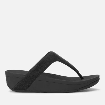FitFlop Women's Lottie Glitzy Toe Post Sandals - Black