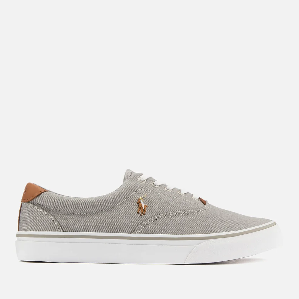 Polo Ralph Lauren Men's Thorton Washed Twill Vulcanised Trainers - Soft Grey Image 1