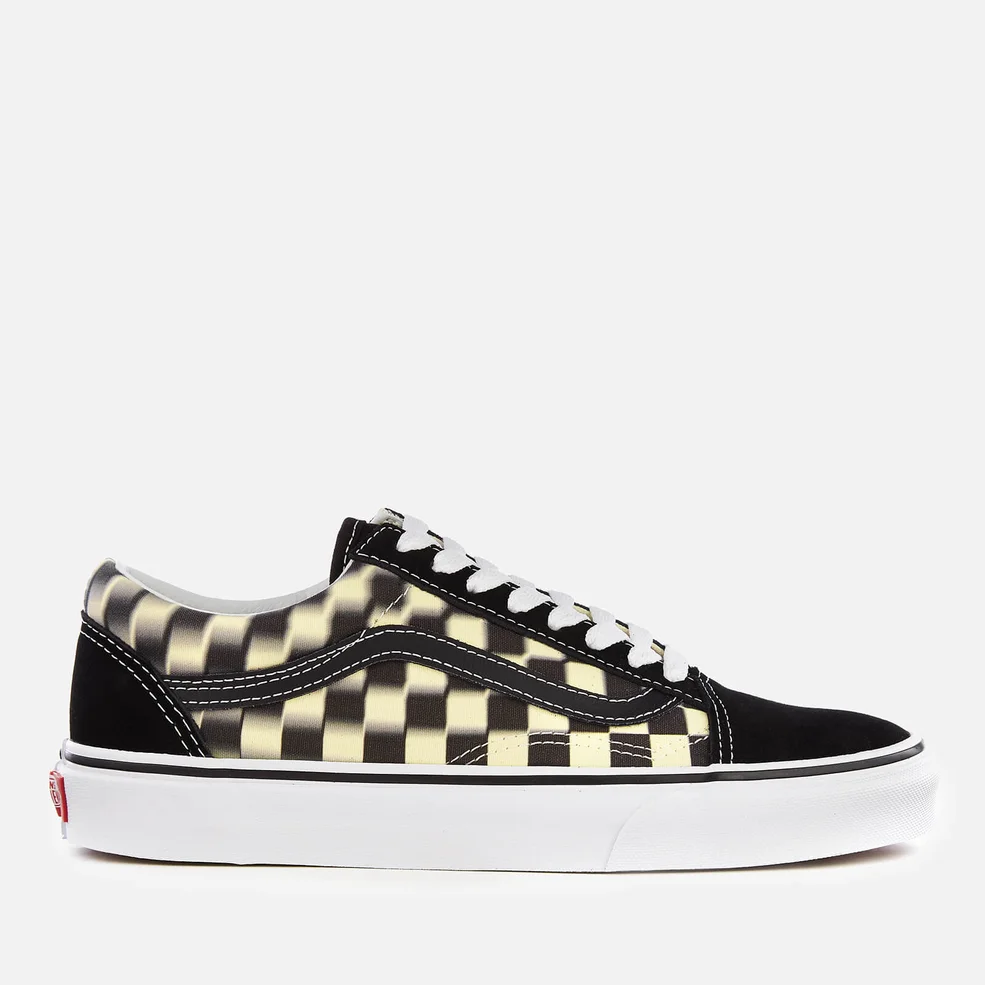 Vans Blur Check Old Skool Trainers - Black/Classic White Image 1