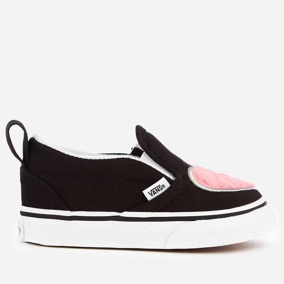 Vans Toddlers' Fur Heart Slip-On Trainers - Strawberry Pink/Black Image 1