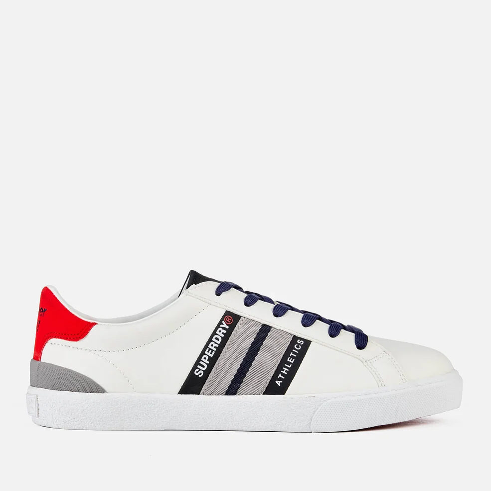 Superdry Men's Vintage Court Trainers - Optic White/Dark Navy/State Red Image 1