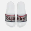 Superdry Men's College Pool Slide Sandals - Optic White/Grey Grit/Red - Image 1