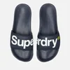 Superdry Men's Pool Slide Sandals - Dark Navy/Optic White/Fluro Lime - Image 1