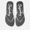 Superdry Women's Super Sleek Flip Flops - Black/Optic White - Image 1