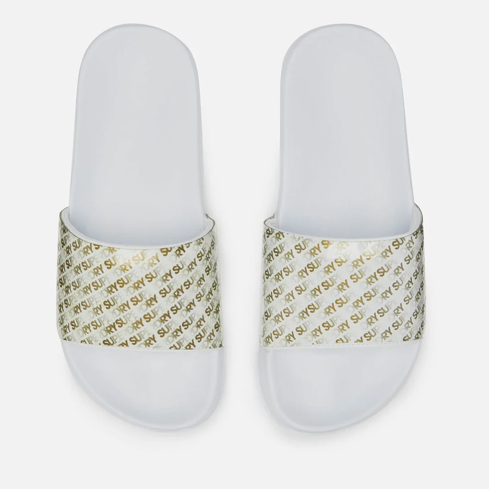 Superdry Women's Repeat Jelly Pool Slide Sandals - Optic White/Gold Image 1