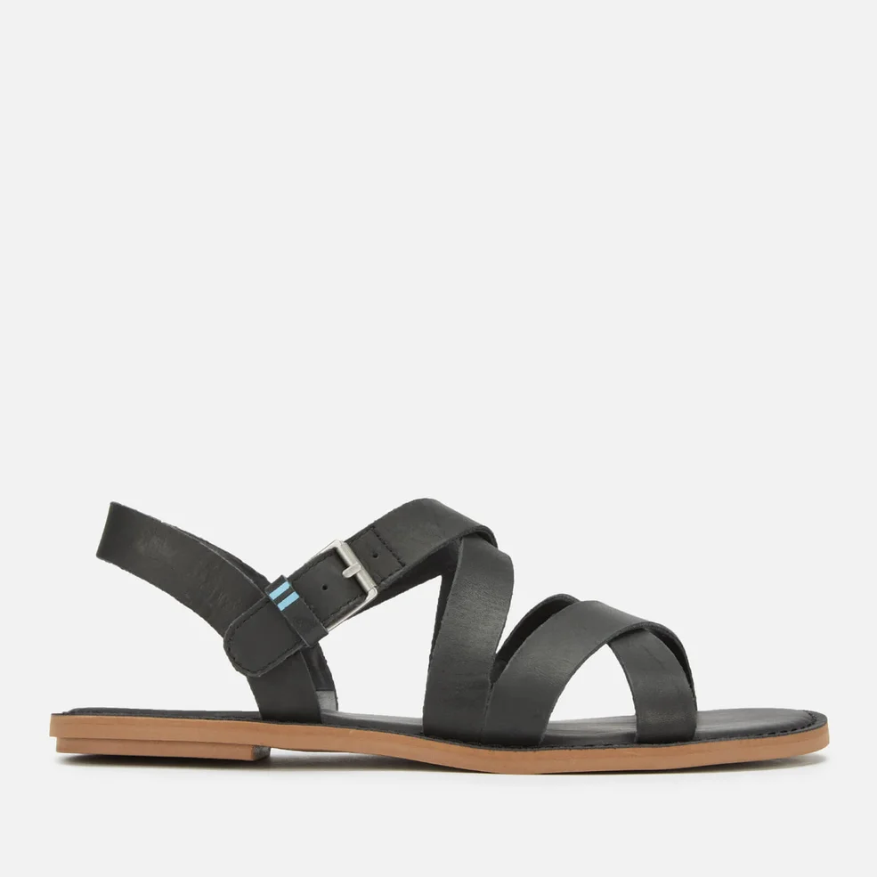 TOMS Women's Sicily Leather Strappy Sandals - Black Image 1