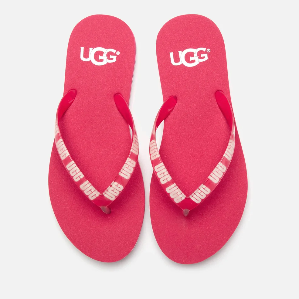 UGG Women's Simi Graphic Flip Flops - Sweet Sangria Image 1