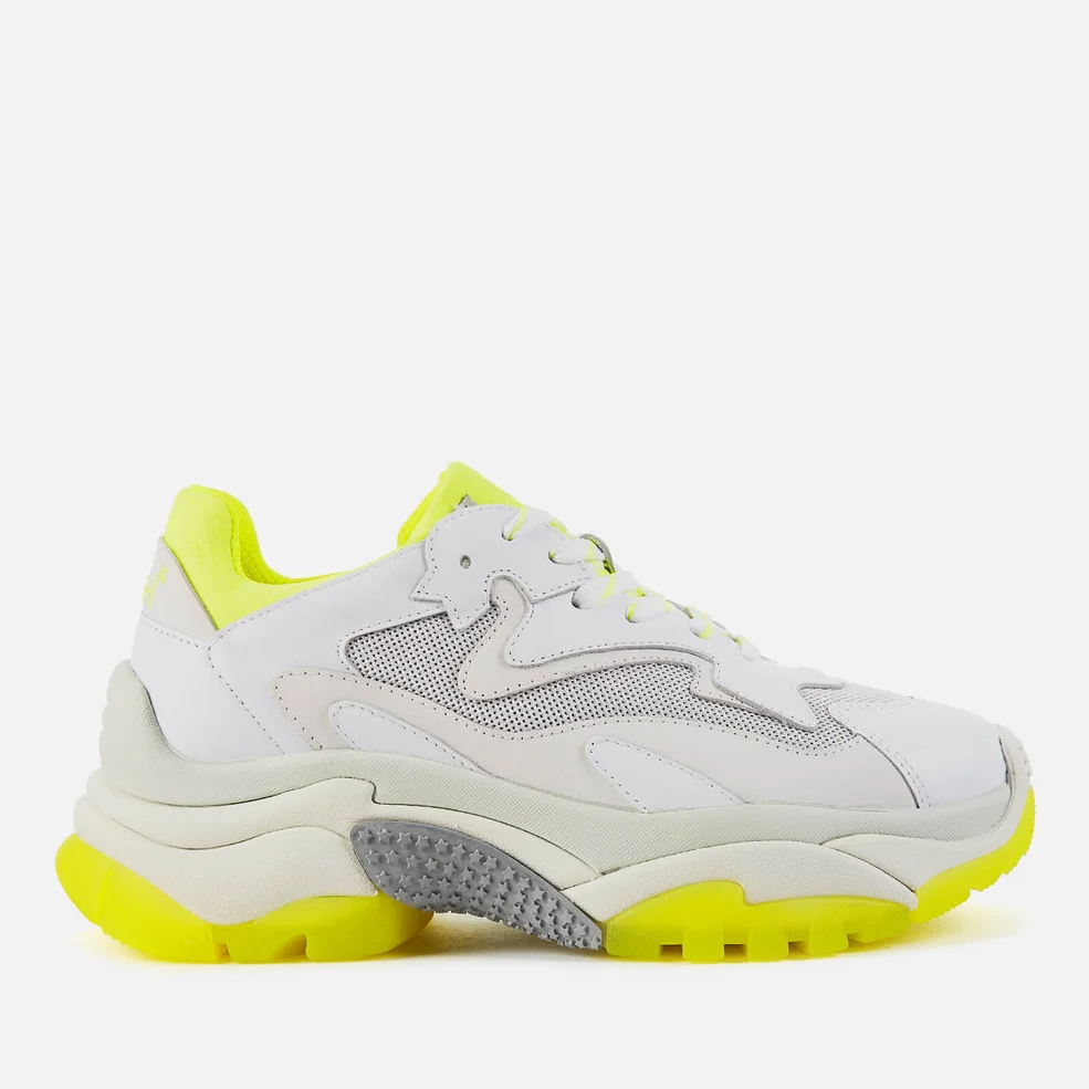 Ash Women's Addict Chunky Runner Style Trainers - White/Fluo Yellow Image 1