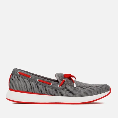 Swims Men's Breeze Wave Lace-up Loafers - Grey/Red Alert