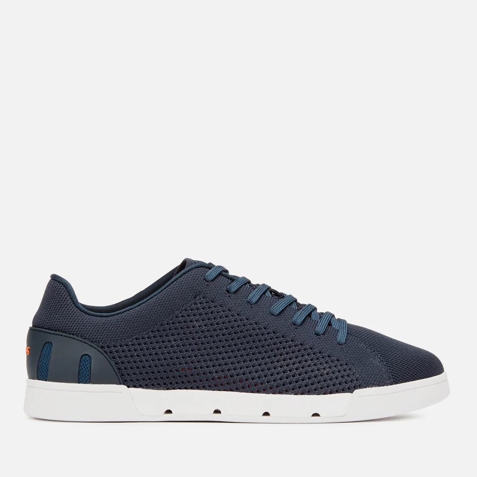 SWIMS Men's Breeze Tennis Knit Trainers - Navy/White Image 1