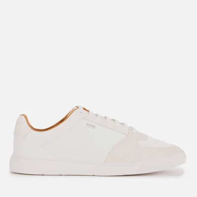 BOSS Men's Cosmo Suede/Leather Tennis Trainers - White