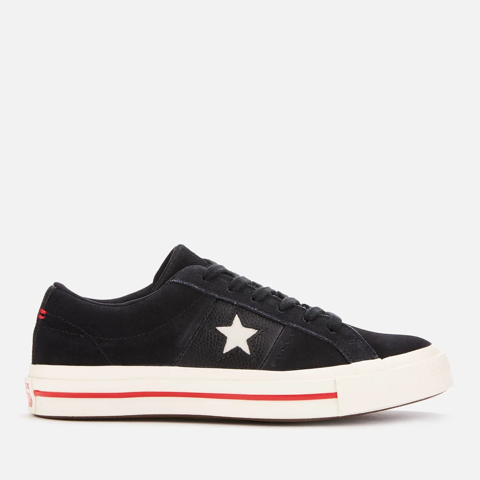 Converse Women's One Star Ox Trainers - Black/Enamel Red/Egret Image 1