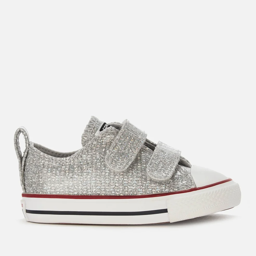 Converse Toddlers' Chuck Taylor All Star 2 Velcro Ox Trainers - Mouse/Enamel Red/White Image 1