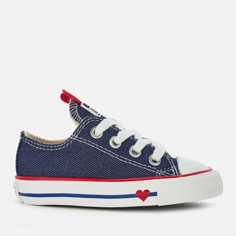 Converse Toddlers' Chuck Taylor All Star Ox Trainers - Navy/Enamel Red/Blue Image 1
