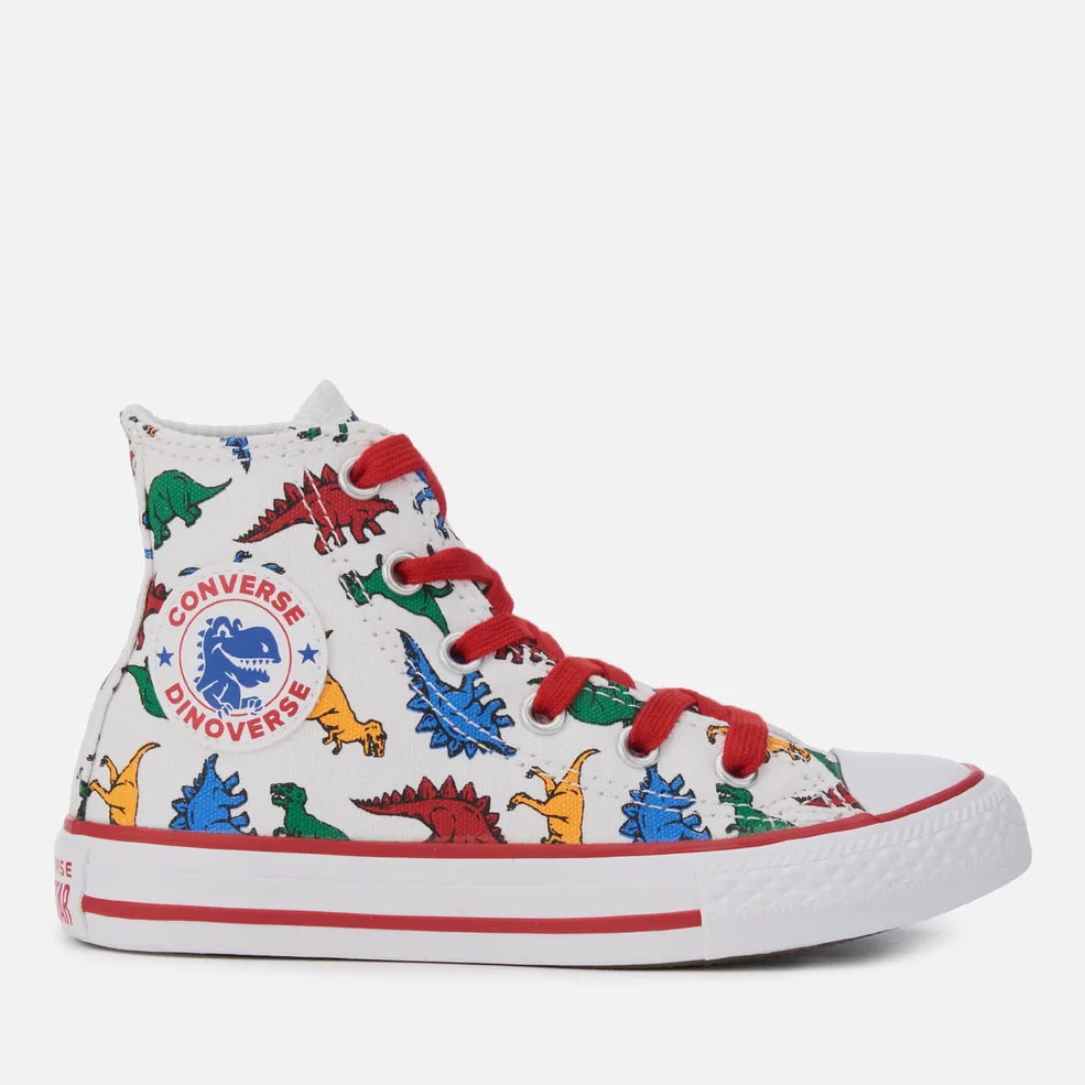 Converse Kids' Chuck Taylor All Star Hi-Top Trainers - White/Enamel Red/Totally Blue Image 1