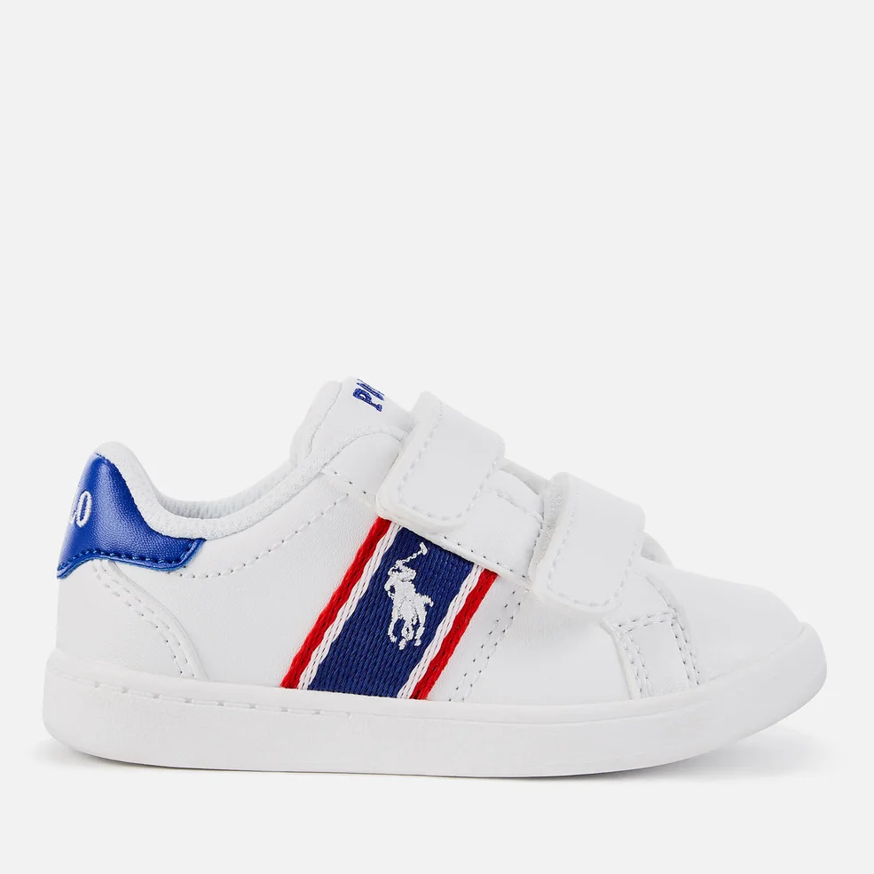 Polo Ralph Lauren Toddlers' Quigley Ez Velcro Trainers - White/Royal Red/White PP Image 1