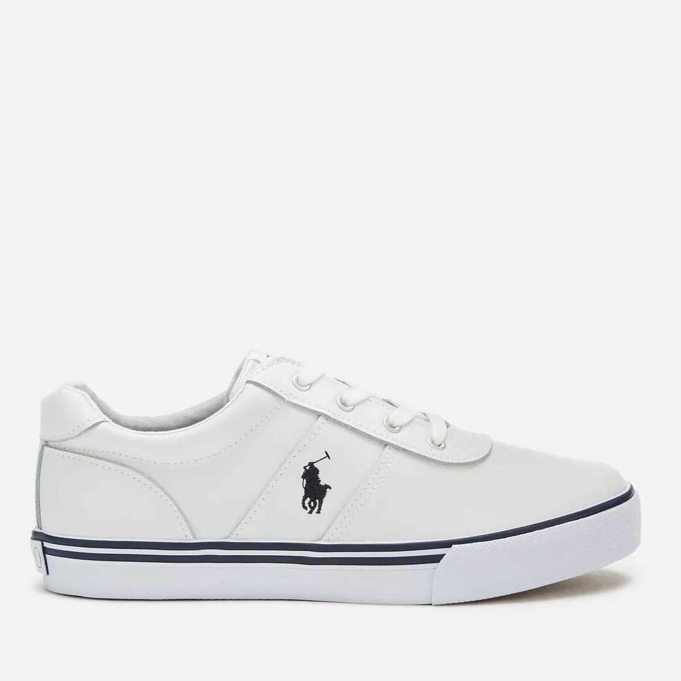 Polo Ralph Lauren Kids' Hanford Leather Low Top Trainers - White/Navy PP Image 1