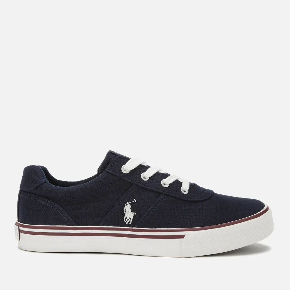 Polo Ralph Lauren Kids' Hanford Canvas Low Top Trainers - Navy/Paperwhite PP Image 1