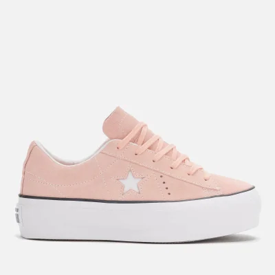 Converse Women's One Star Platform Ox Trainers - Bleached Coral/Black/White