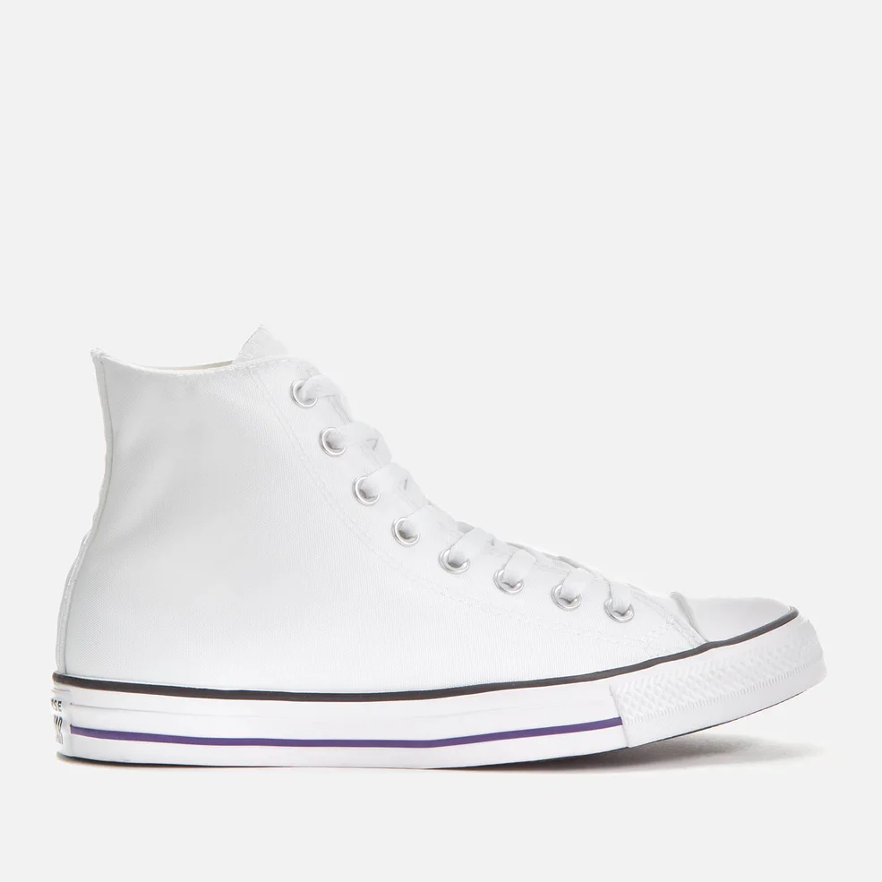 Converse Men's Chuck Taylor All Star Hi-Top Trainers - White/Court Purple/White Image 1