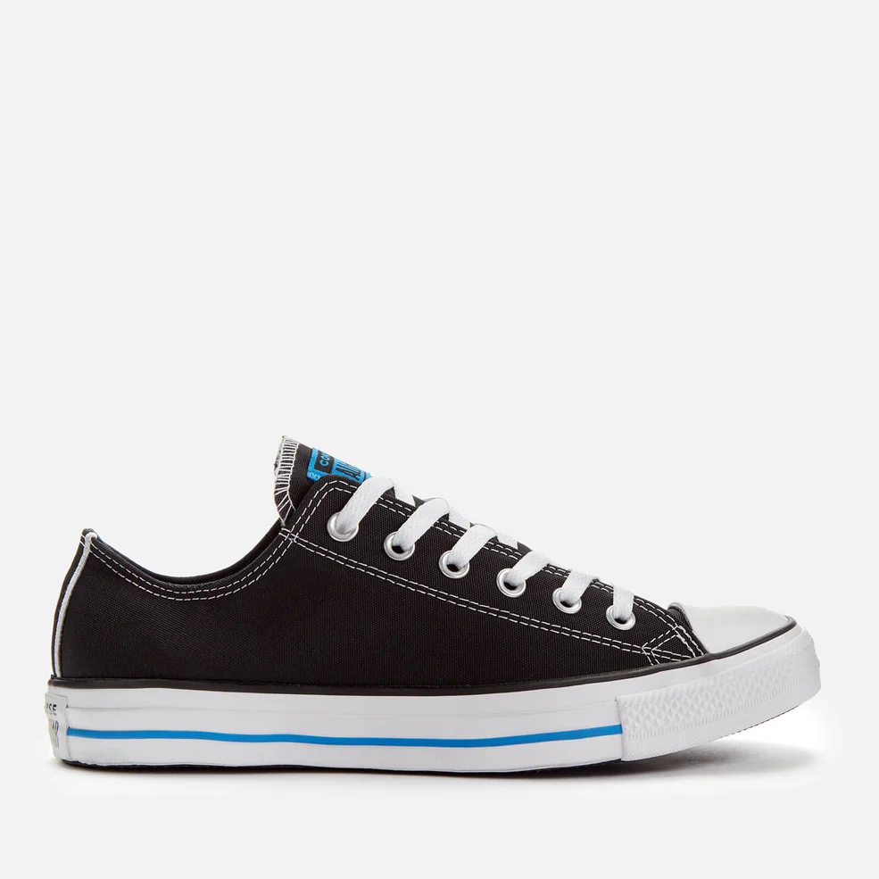 Converse Men's Chuck Taylor All Star Ox Trainers - Black/Totally Blue/White Image 1