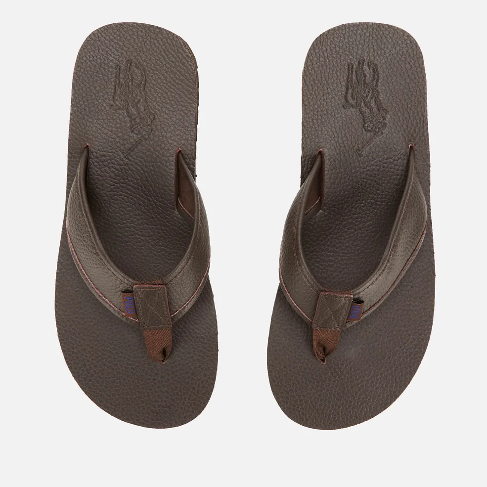 Polo Ralph Lauren Men's Sullivan Iii Tumbled Leather Sandals - Dark Brown Image 1