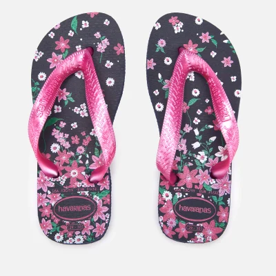 Havaianas Kid's Flores Flip Flops - Navy/Pink