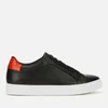 Paul Smith Men's Basso Leather Cupsole Trainers - Black Red Tab - Image 1