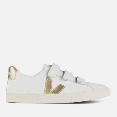 Veja Women's 3-Lock Leather Trainers - Extra White/Gold