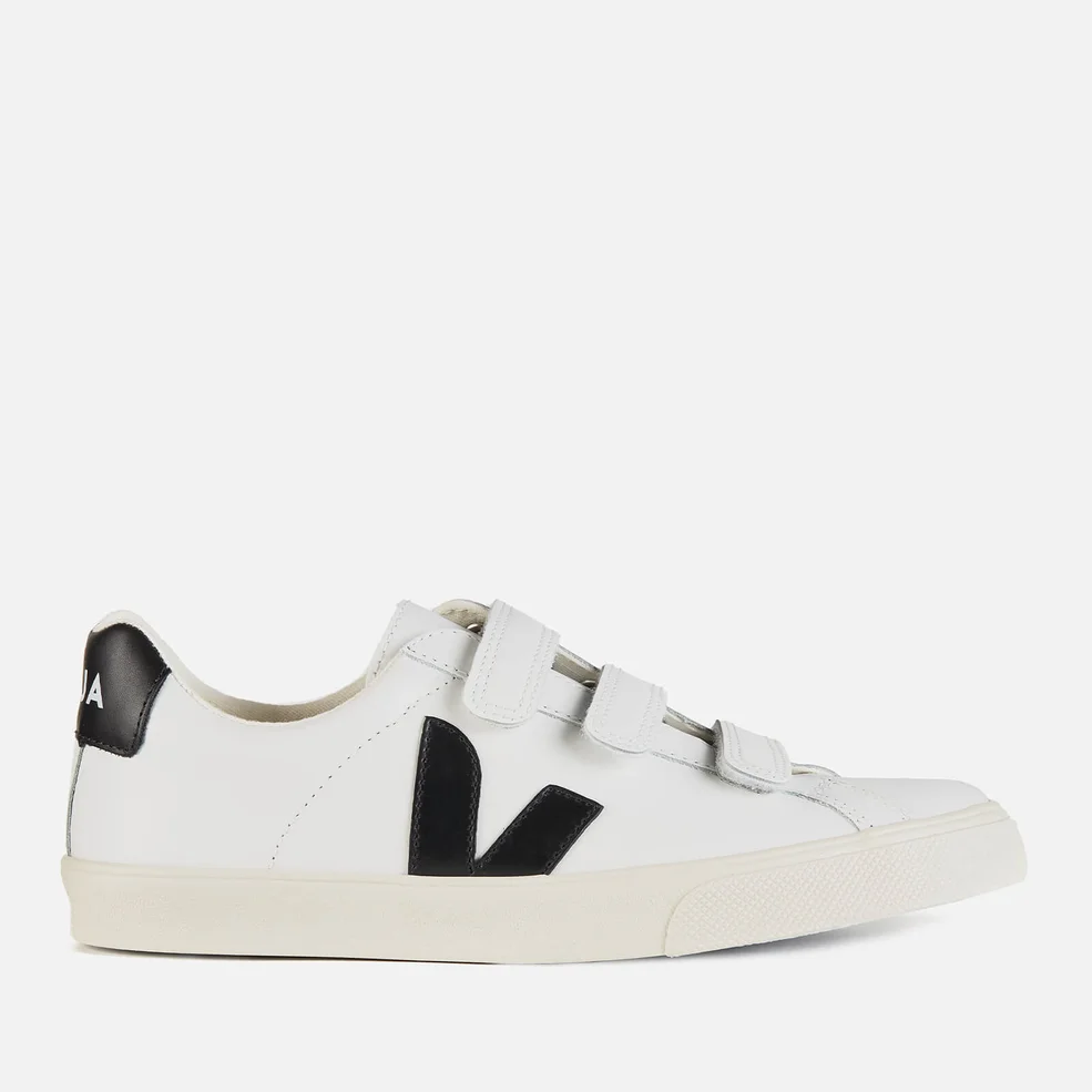 Veja Women's 3-Lock Leather Trainers - Extra White/Black Image 1