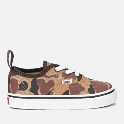 Vans Toddlers' Authentic Elastic Lace Camo Trainers - Chocolate Torte/True White