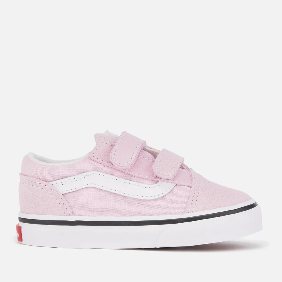 Vans Toddlers' Old Skool Velcro Trainers - Lilac Snow/True White Image 1