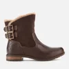 Barbour Women's Jessica Leather/Suede Buckle Flat Boots - Wine - Image 1