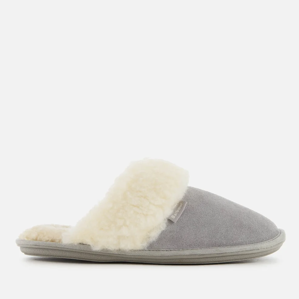 Barbour Women's Lydia Suede Mule Slippers - Grey Image 1