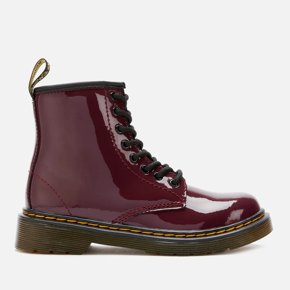 Dr. Martens Kid's 1460 Patent Leather Lace-Up Boots - Plum Image 1
