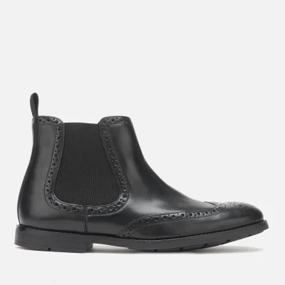 Clarks Men's Ronnie Top Leather Chelsea Boots - Black