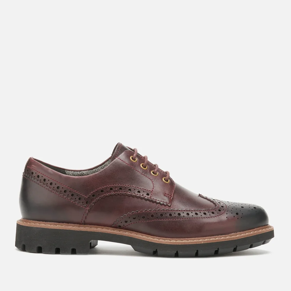 Clarks Men's Batcombe Wing Leather Brogues - Burgundy Image 1
