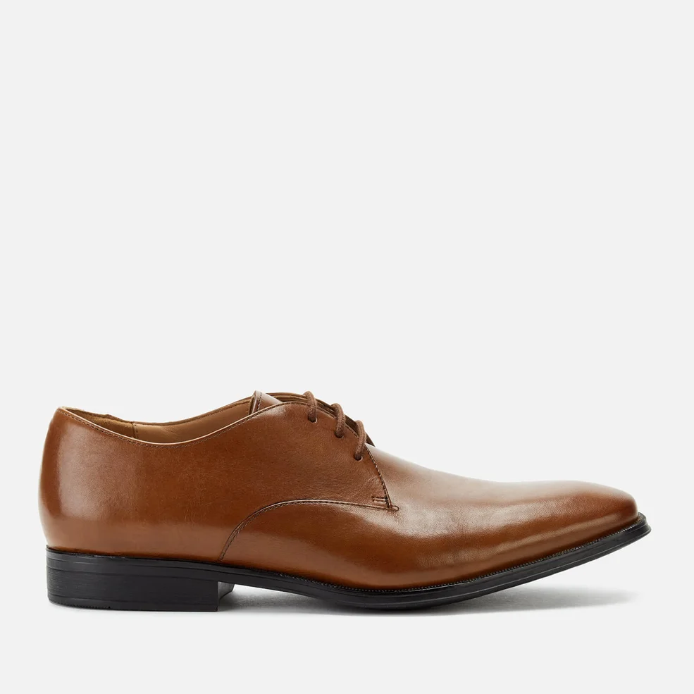 Clarks Men's Gilman Walk Leather Derby Shoes - Dark Tan Image 1