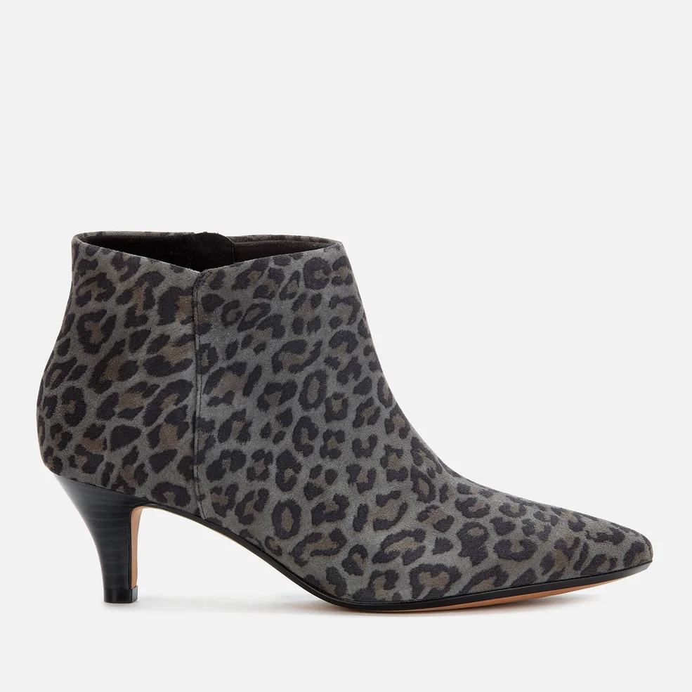 Clarks Women's Linvale Sea Suede Heeled Ankle Boots - Grey Leopard Image 1