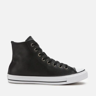 Converse Men's Chuck Taylor All Star Leather Hi-Top Trainers - Black/White/Black