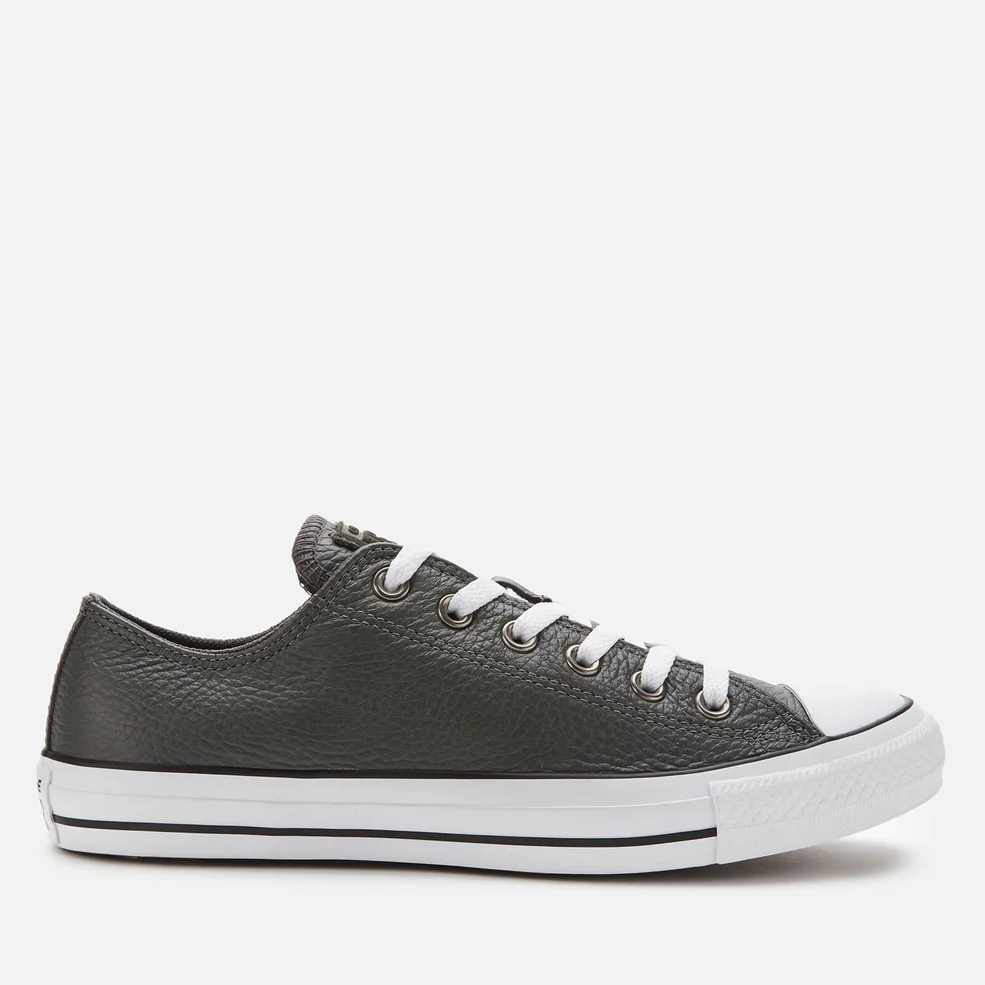 Converse Men's Chuck Taylor All Star Leather Ox Trainers - Carbon Grey/White/Black Image 1