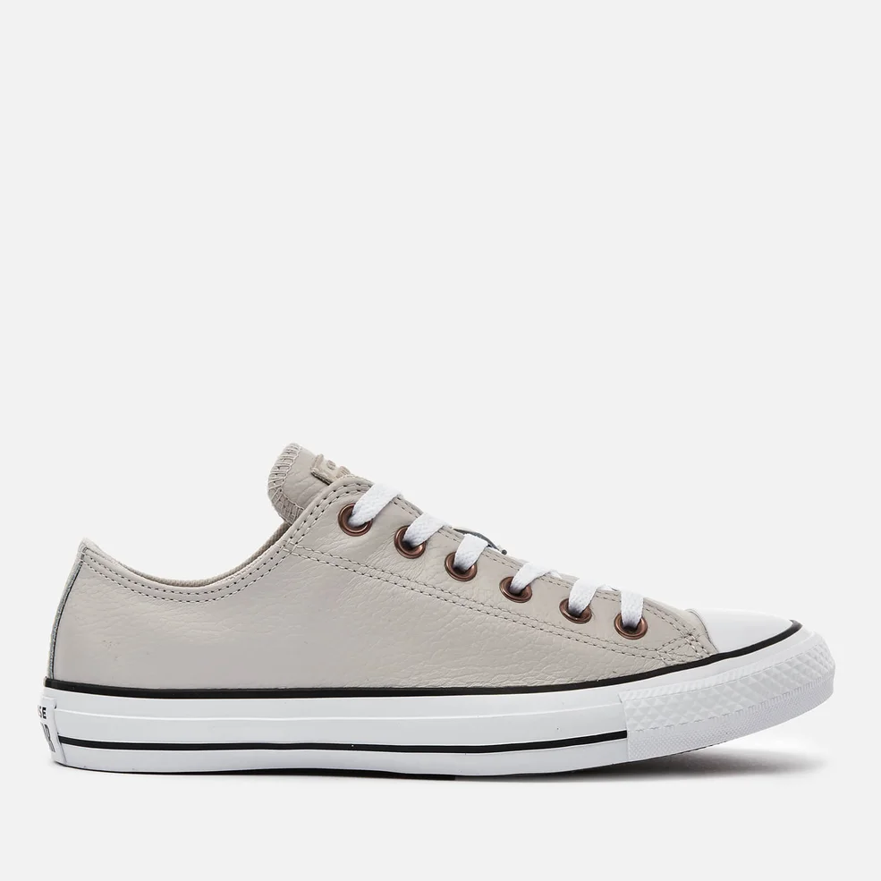 Converse Men's Chuck Taylor All Star Leather Ox Trainers - Pale Putty/White/Black Image 1