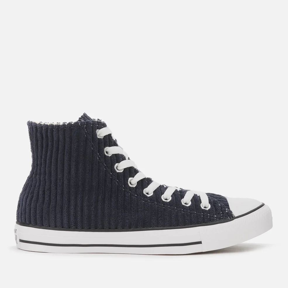 Converse Men's Chuck Taylor All Star Wide Wale Cord Hi-Top Trainers - Dark Obsidian/White/Black Image 1