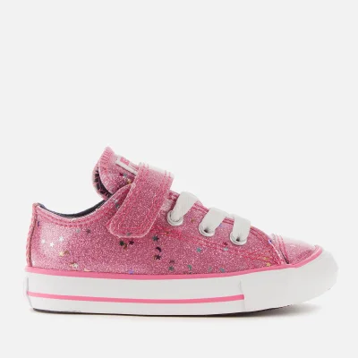 Converse Toddlers' Chuck Taylor All Star 1V Galaxy Glimmer Ox Trainers - Mod Pink/Obsidian/White