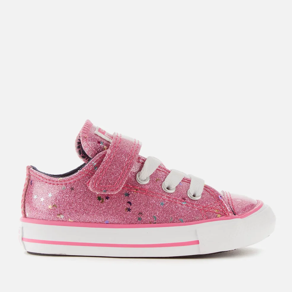 Converse Toddlers' Chuck Taylor All Star 1V Galaxy Glimmer Ox Trainers - Mod Pink/Obsidian/White Image 1