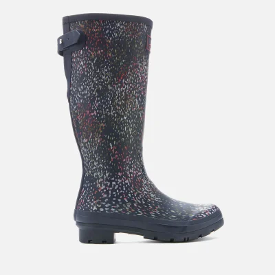 Joules Women's Welly Print Back Adjustable Tall Wellies - Navy Rain