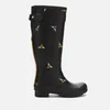 Joules Women's Welly Print Back Adjustable Tall Wellies - Black Metallic Bees - Image 1